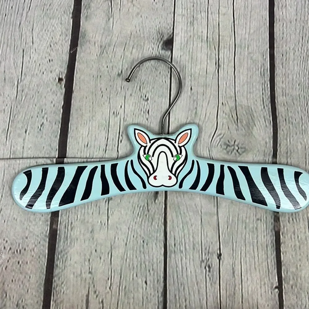 Vintage ZM International Hangers Hand Painted Animal Wood Set of 4 Retro Y2K